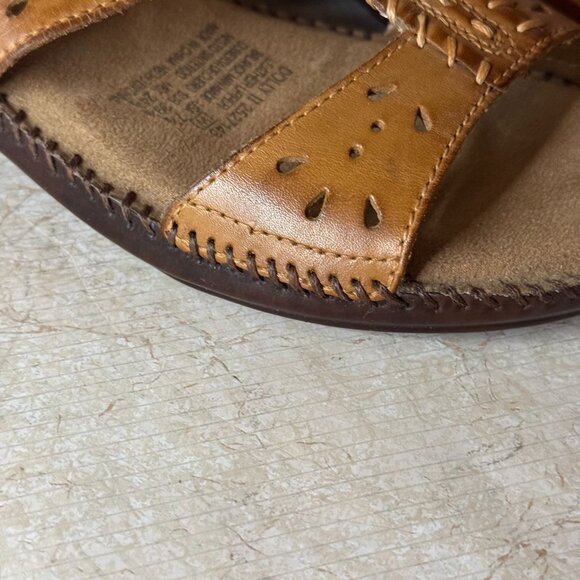 Dr. Scholls Dolly II Leather Sandals Wide Width Tan Womens Size 7.5 - Picture 13 of 16
